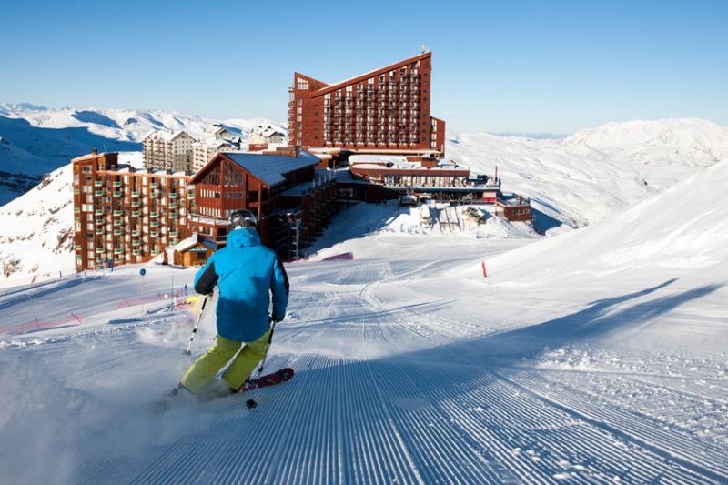 Esquiando en el Valle Nevado de Chile